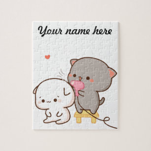 Goma die perzikhaar maakt Puzzle Legpuzzel