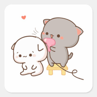 Goma maken perzik haar Puzzel Sticker