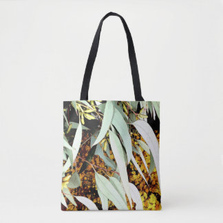 gomblad & gele bloemen inheemse bloem tote bag