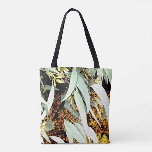 gomblad & gele bloemen inheemse bloem tote bag (Achterkant)