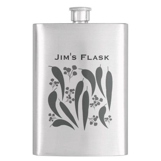 gombladeren en gomnoten heupfles (Voorkant)