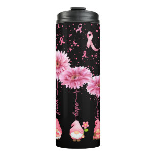 Gome Pink Ribbon Faith Hope & Love Black Thermosbeker