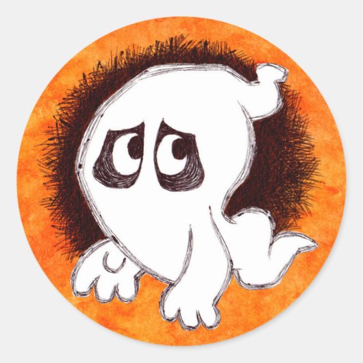Gomer de spooksticker ronde sticker (Voorkant)