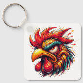 "Gomer Rooster" Double Sided Aluminum Keychain (Voorkant)