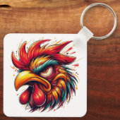 "Gomer Rooster" Double Sided Aluminum Keychain (Achterkant)
