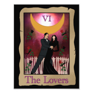 Gomez en Morticia Addams Tarot Foto Afdruk