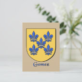 Gomez Family Heraldic Shield Briefkaart (Staand voorkant)
