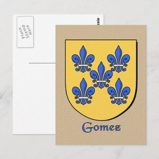 Gomez Family Heraldic Shield Briefkaart (Voorkant / Achterkant)