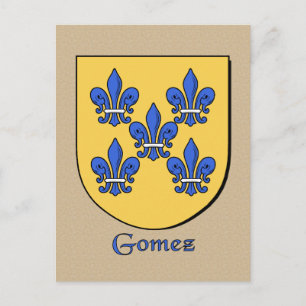 Gomez Family Heraldic Shield Briefkaart