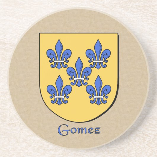 Gomez Heraldic Shield Zandsteen Onderzetter (Voorkant)