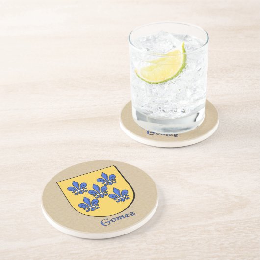 Gomez Heraldic Shield Zandsteen Onderzetter (Zijkant)