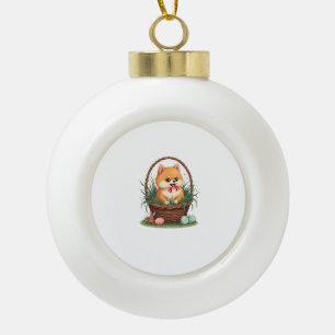 Gomi's Pasen Rommel Vintage Mooie Paashond Vector Keramische Bal Ornament