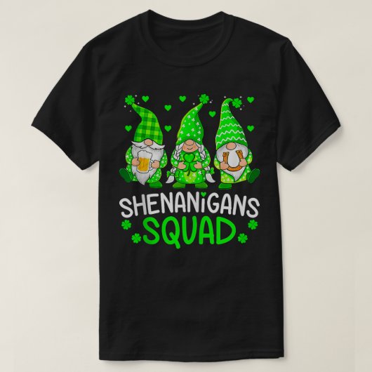Gomnes Shenanigans Squad Trots Ierse St Patricks D T-shirt (Design voorkant)