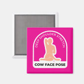 Gomukhasana Cow Face Pose • Deep Shoulder Stretch  Magneet (Voorkant / Achterkant)