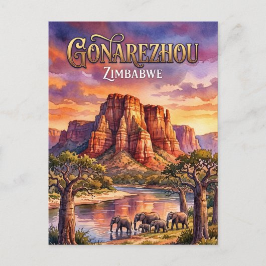 Gonarezhou Nationaal Park Zimbabwe Briefkaart (Voorkant)