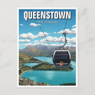 Gondel in Queenstown Nieuw-Zeeland Reizen Briefkaart