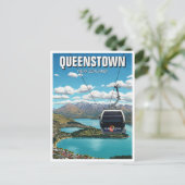 Gondel in Queenstown Nieuw-Zeeland Reizen Briefkaart (Staand voorkant)