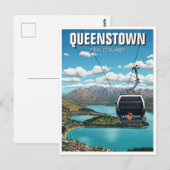 Gondel in Queenstown Nieuw-Zeeland Reizen Briefkaart (Voorkant / Achterkant)