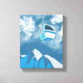 gondelrit | Ski Mountain Winter Schilderij Canvas Afdruk (Voorkant)