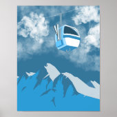gondelrit | Ski Mountain Winter Schilderij Poster (Voorkant)
