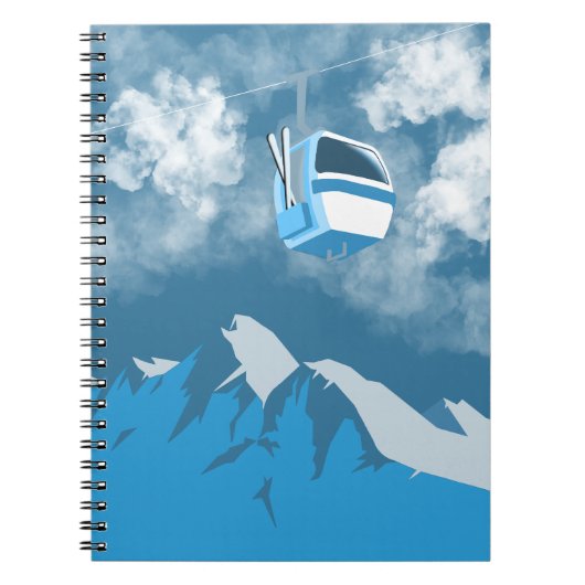 Gondelrit | Skigebied Winter Schilderij Notitieboek (Voorkant)