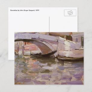 Gondels door John Singer Sargent, Impressionisme K Briefkaart
