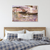Gondels door John Singer Sargent, Impressionisme K Canvas Afdruk (Insitu (Slaapkamer))