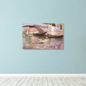 Gondels door John Singer Sargent, Impressionisme K Canvas Afdruk (Insitu (Houten vloer))