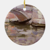 Gondels door John Singer Sargent, Impressionisme K Keramisch Ornament (Achterkant)
