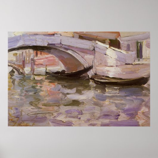 Gondels door John Singer Sargent, Impressionisme K Poster (Voorkant)