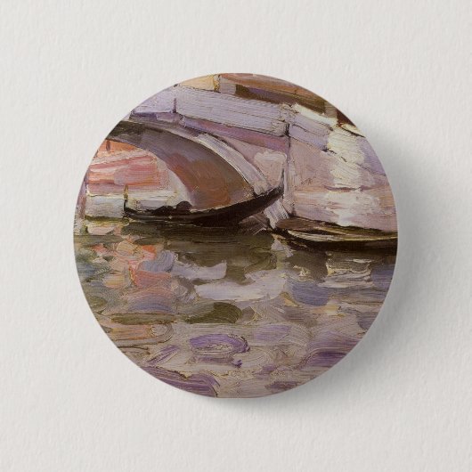 Gondels door John Singer Sargent, Impressionisme K Ronde Button 5,7 Cm (Voorkant)