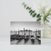 Gondels in Venetië in zwart-wit Briefkaart (Staand voorkant)