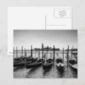 Gondels in Venetië in zwart-wit Briefkaart (Voorkant / Achterkant)