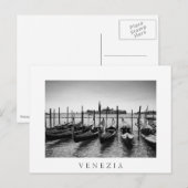 Gondels in Venetië in zwart-wit Briefkaart (Voorkant / Achterkant)