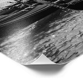 Gondels in Venetië in zwart-wit Foto Afdruk (Hoek)