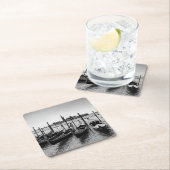 Gondels in Venetië in zwart-wit Kartonnen Onderzetters (Insitu)