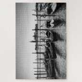 Gondels in Venetië in zwart-wit Legpuzzel (Verticaal)