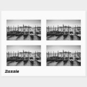 Gondels in Venetië in zwart-wit Rechthoekige Sticker (Vel)