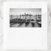 Gondels in Venetië in zwart-wit Rechthoekige Sticker (Tas)