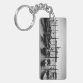 Gondels in Venetië in zwart-wit Sleutelhanger (Voorkant Links)