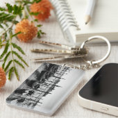 Gondels in Venetië in zwart-wit Sleutelhanger (Voorkant Rechts)