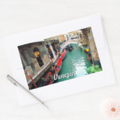 Gondels op een klein kanaal in Venetië Rechthoekige Sticker (Envelop)