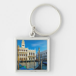 Gondels op Grand Canal bij Doge's Paleis Sleutelhanger