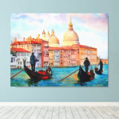 Gondels van Venetië Canvas Afdruk (Insitu (Houten vloer))