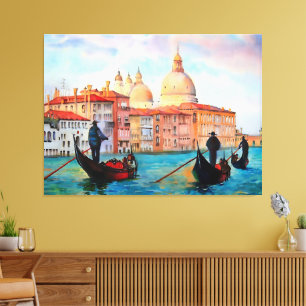 Gondels van Venetië Canvas Afdruk