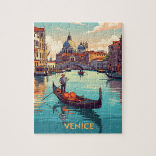 Gondeltocht in Venetië met historische gebouwen Legpuzzel
