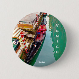 Gondola Boat - Venetië, Italië Ronde Button 5,7 Cm