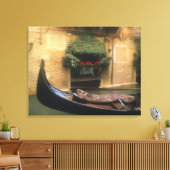 Gondola en Restaurant, Venetië, Veneto, Italië Canvas Afdruk (Insitu (Woonkamer))