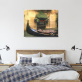 Gondola en Restaurant, Venetië, Veneto, Italië Canvas Afdruk (Insitu (Slaapkamer))