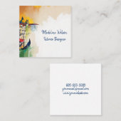 Gondola in Venetië Vierkante Visitekaartje (Voorkant / Achterkant)